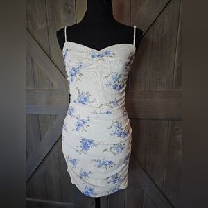 Garage Ruched Mesh Mini Dress sz Medium